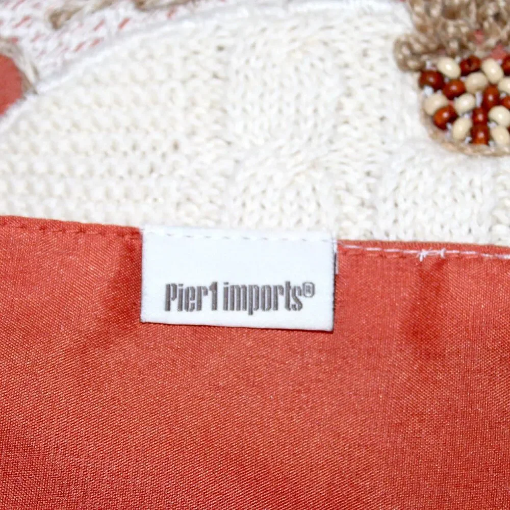 Pier 1 Imports Table Runner Fall Floral orange white seeds 70